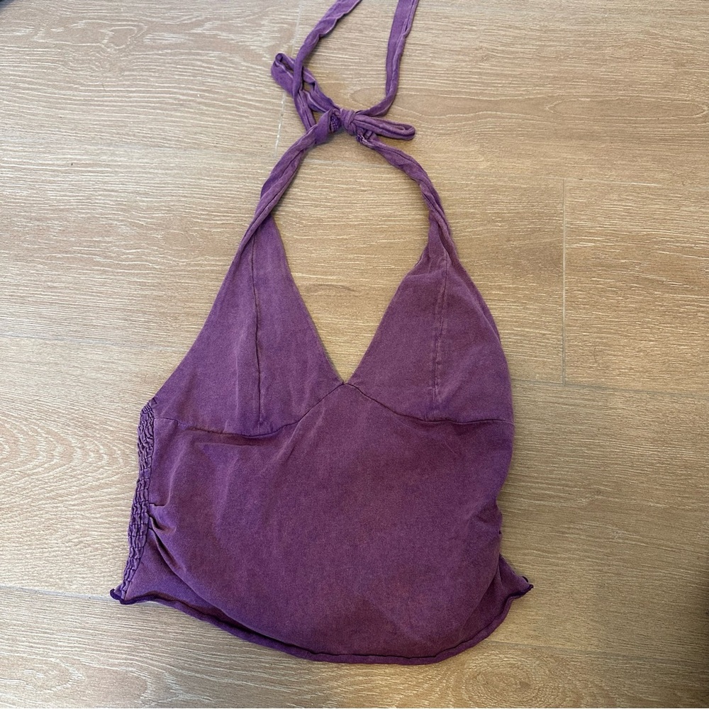 5 for $25 SHEIN purple halter neck crop top